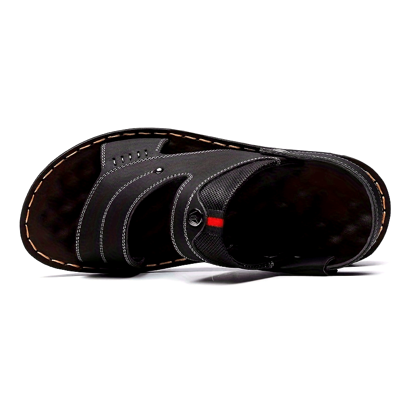 Plus Size Men's Vintage Open Toe Breathable Sandals, Comfy Non Slip Casual Rubber Sole Beach Water Shoes, Summer
