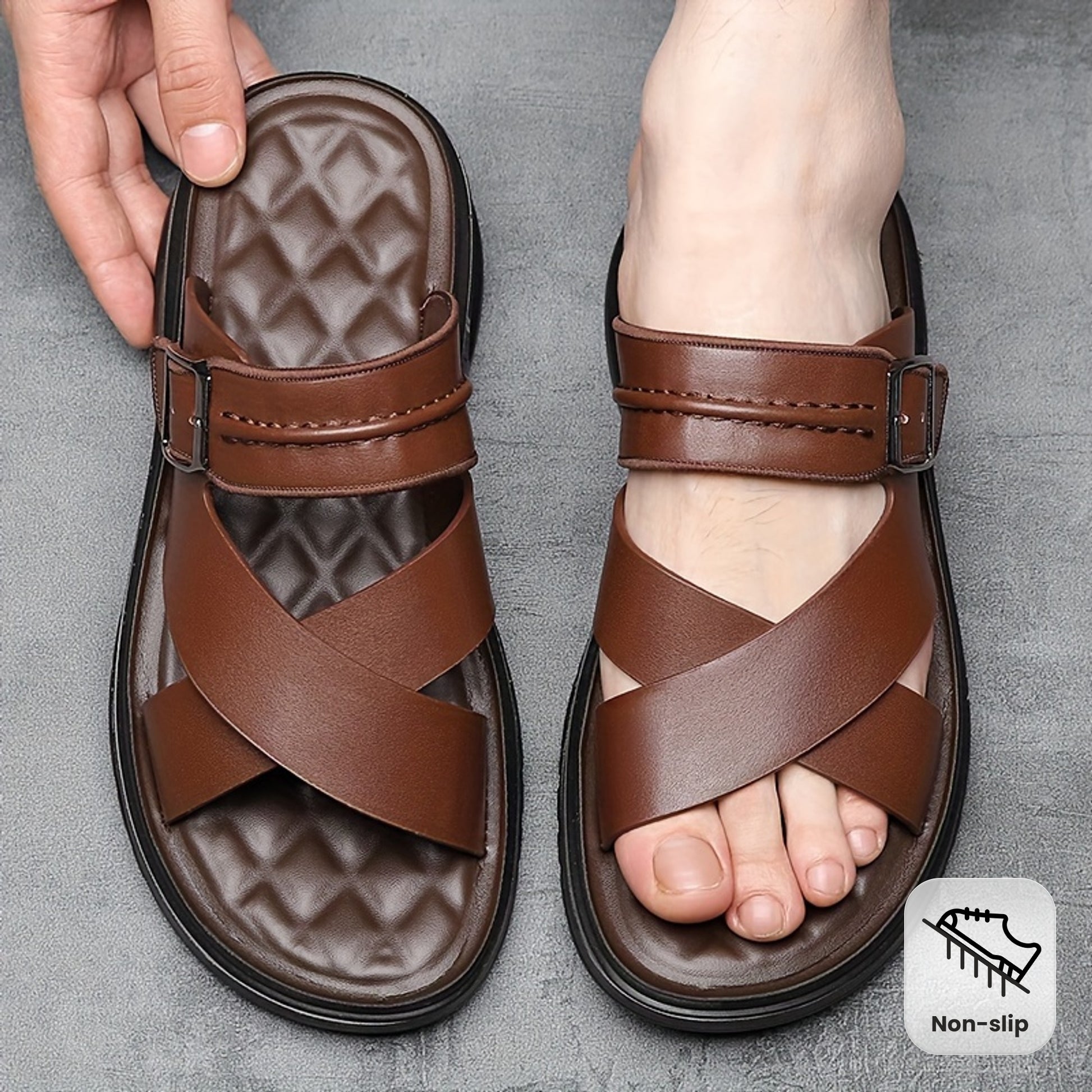 Men's Street Fashion Air Cushion Soft Bottom Anti-slip Vacation Leisure Slippers