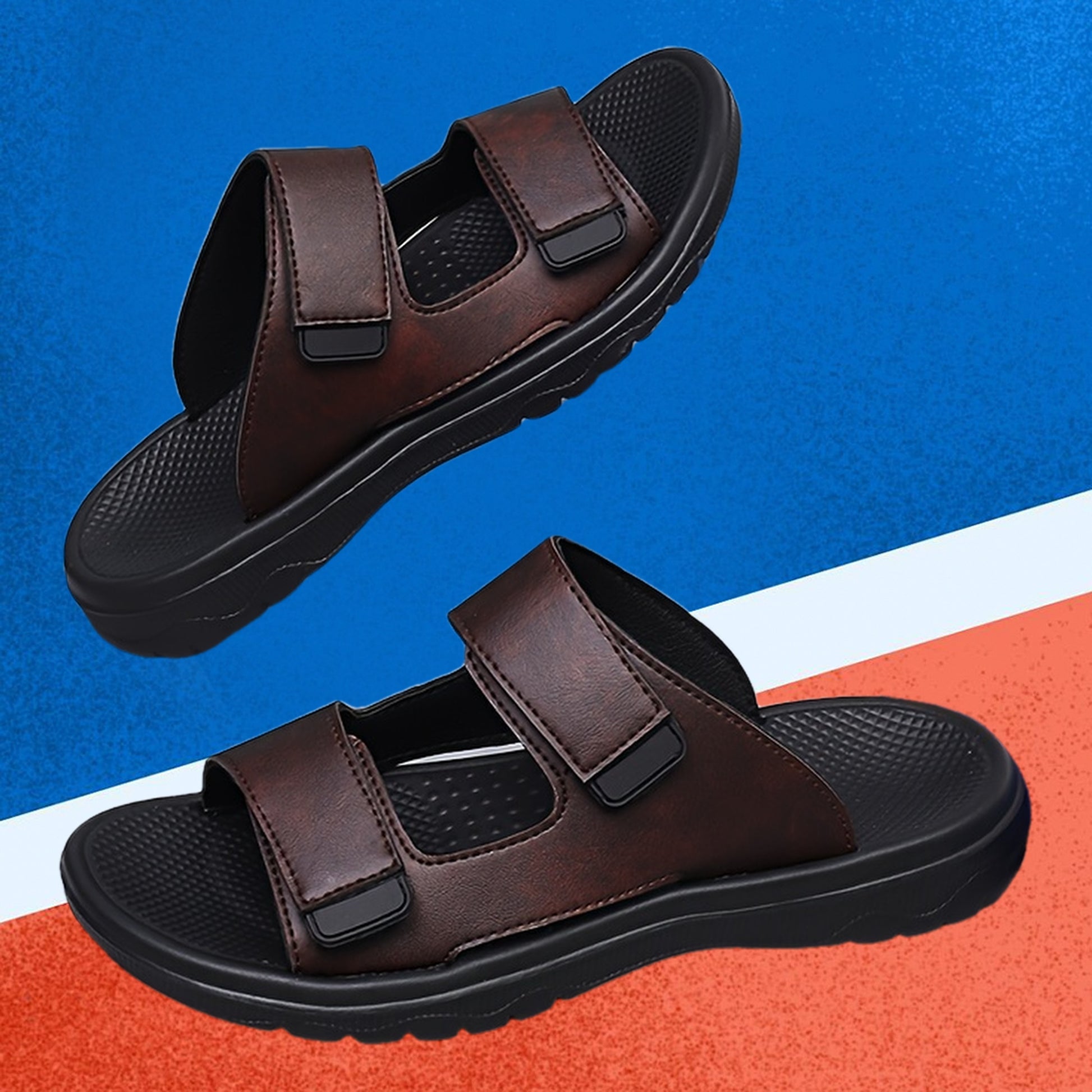 Men's Solid Color Open Toe Breathable Slippers, Comfy Non Slip Durable Casual Soft Sole Summer Walking Shoes, Men's Footwear